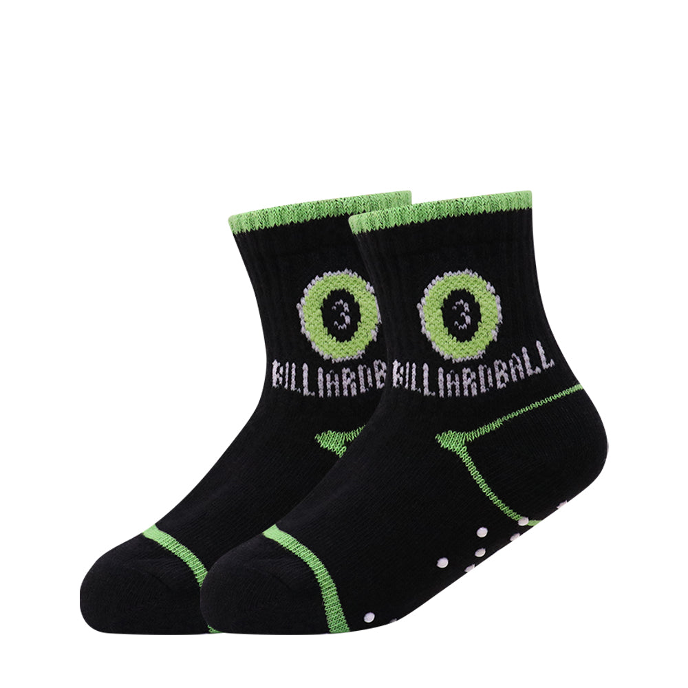3 Pk Kids Sports Crew Socks – Anti-Slip Cotton Athletic Socks