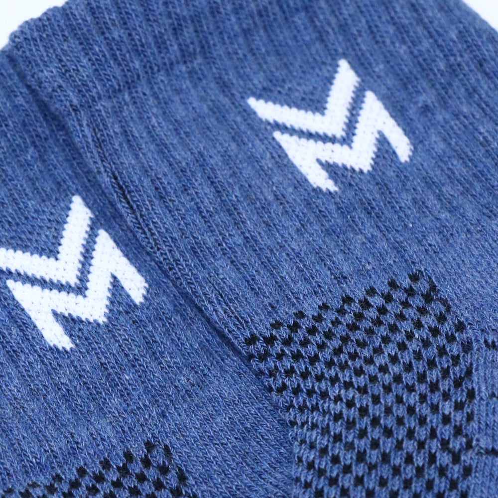 1 Pk Mustang Men’s Sports Socks – Dark Blue Cushioned Athletic Socks