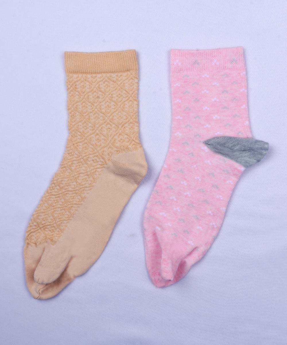 2pk Self Design Angutha Socks