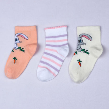 3pk Kids' Cartoon Design Socks