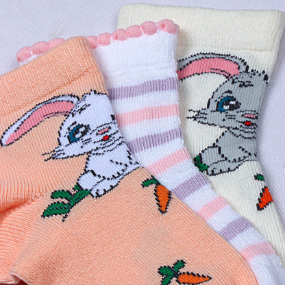 3pk Kids' Cartoon Design Socks