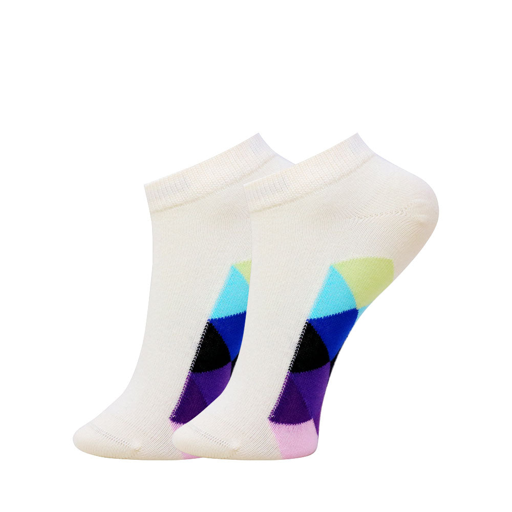 3pk Kids’ Colorful Geometric & Pastel Ankle Socks