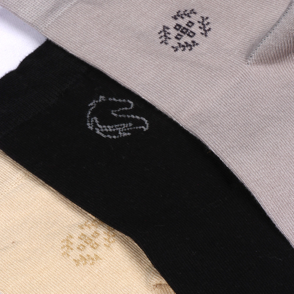 3 Pk Men's Premium Cotton Blend Solid Colour Socks