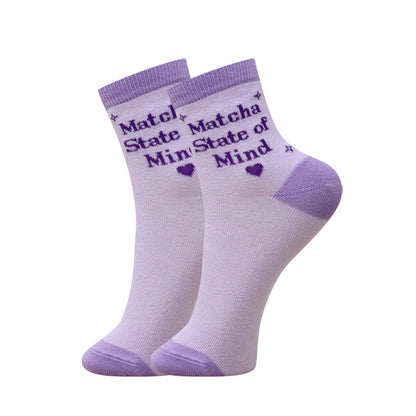3 Pk Girls Cute Teddy Bear & Heart Print Crew Socks