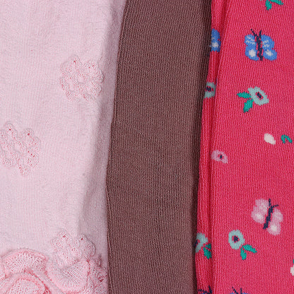 3 Pk Girls Cotton Full-Length Tights