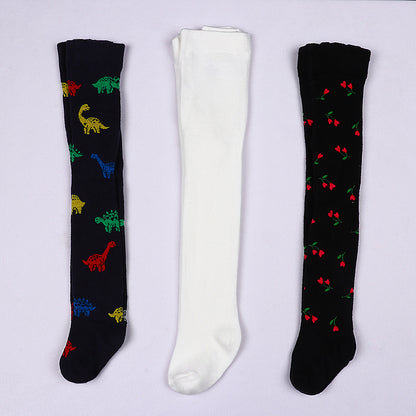 3 Pk Girls Printed & Solid Cotton Stockings – Everyday Comfort Combo Pack