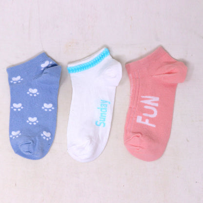 3 Pk Ladies Mix Design Print Socks