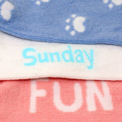 3 Pk Ladies Mix Design Print Socks