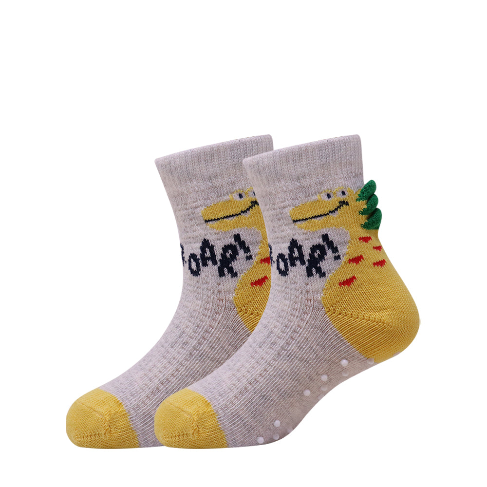 3 Pk Kids Cartoon Crew Socks – Soft Anti-Slip Cotton Socks