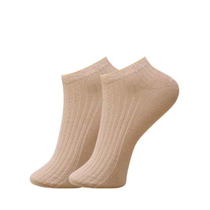 3 Pk Mustang Girls' Premium Cotton Ribbed No Show Socks