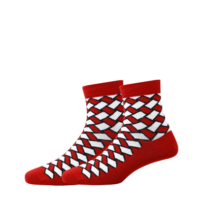 3 Pk Men's Geometric Pattern Crew-Length Socks
