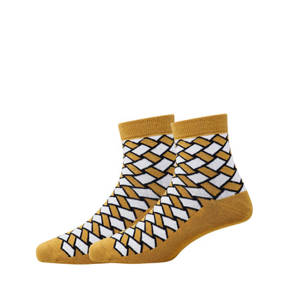 3 Pk Men's Geometric Pattern Crew-Length Socks