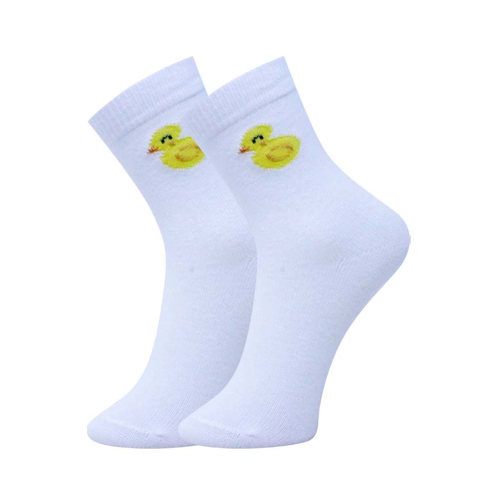 3pk Kids' Cute Duck Embroidered Socks