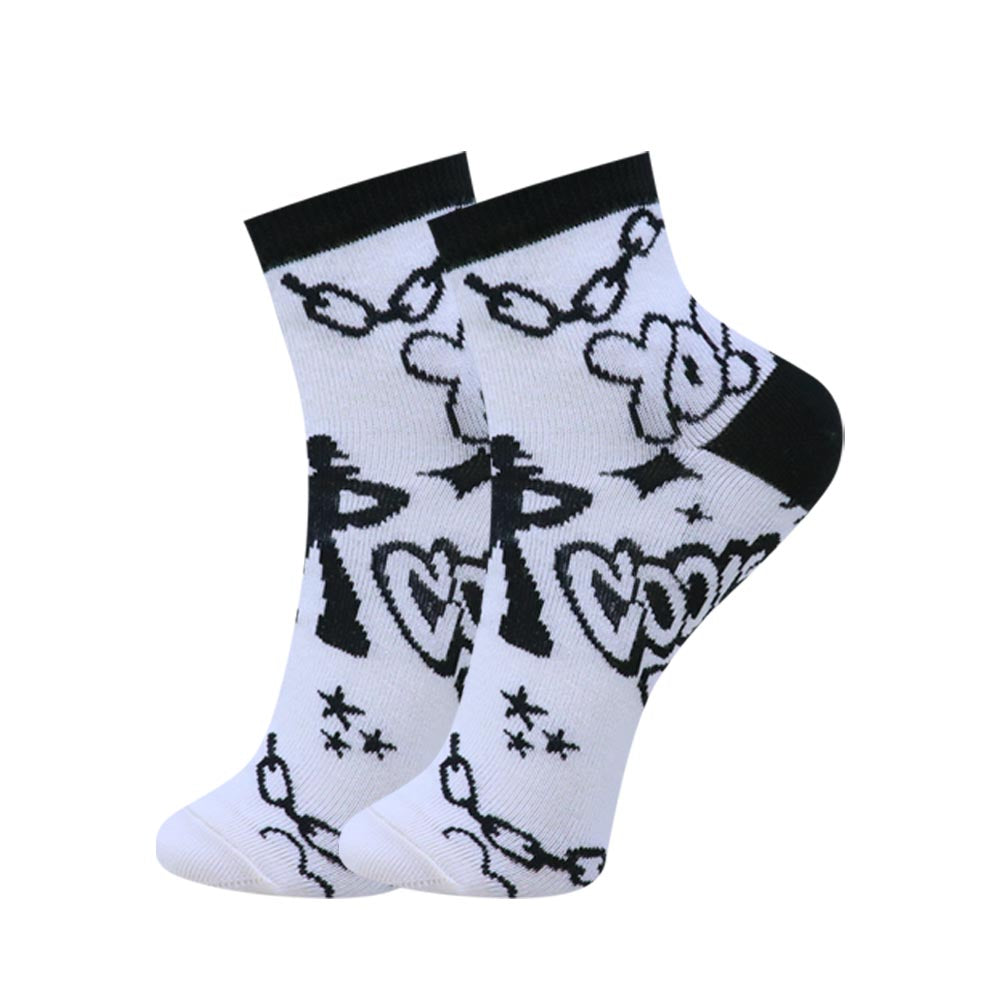 3pk Unisex Funky Printed Crew Socks