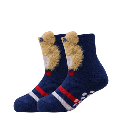 3 Pk Kids Cartoon Crew Socks – Soft Anti-Slip Cotton Socks