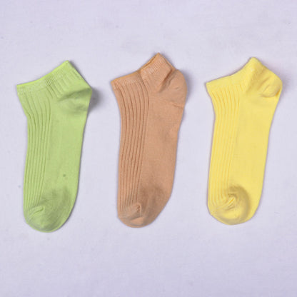 3 Pk Mustang Girls' Premium Cotton Ribbed No Show Socks