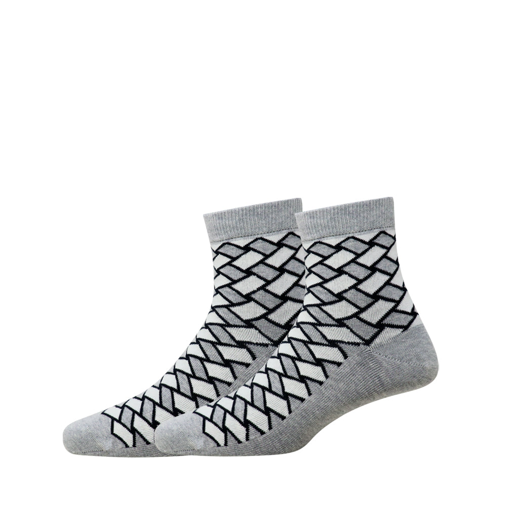 3 Pk Men's Geometric Pattern Crew-Length Socks