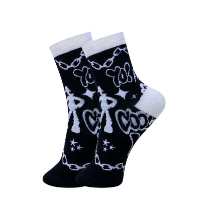 3pk Unisex Funky Printed Crew Socks