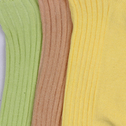 3 Pk Mustang Girls' Premium Cotton Ribbed No Show Socks
