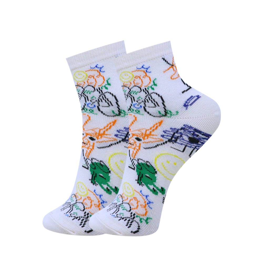 3pk Unisex Funky Printed Crew Socks