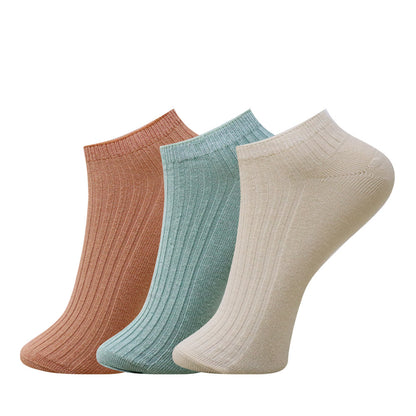 3 Pk Mustang Girls' Premium Cotton Ribbed No Show Socks