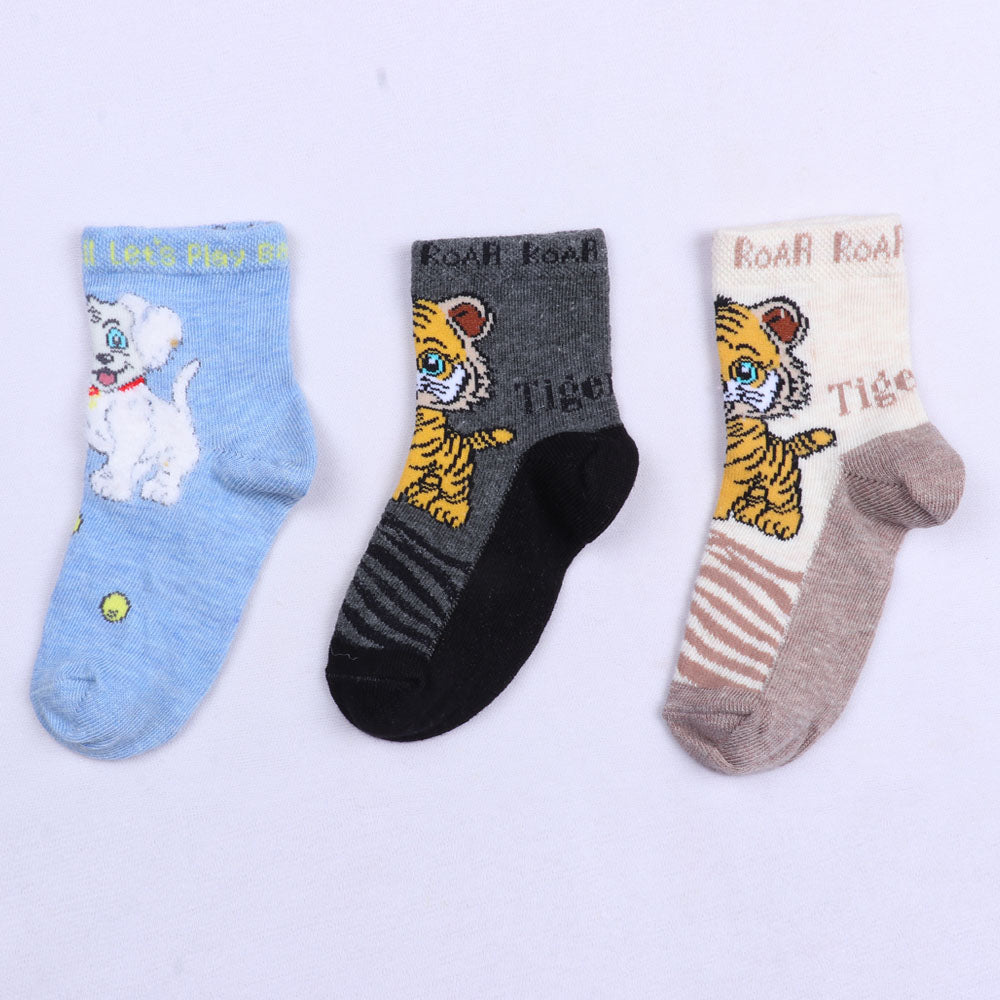 3pk Kids Animal Adventure Socks