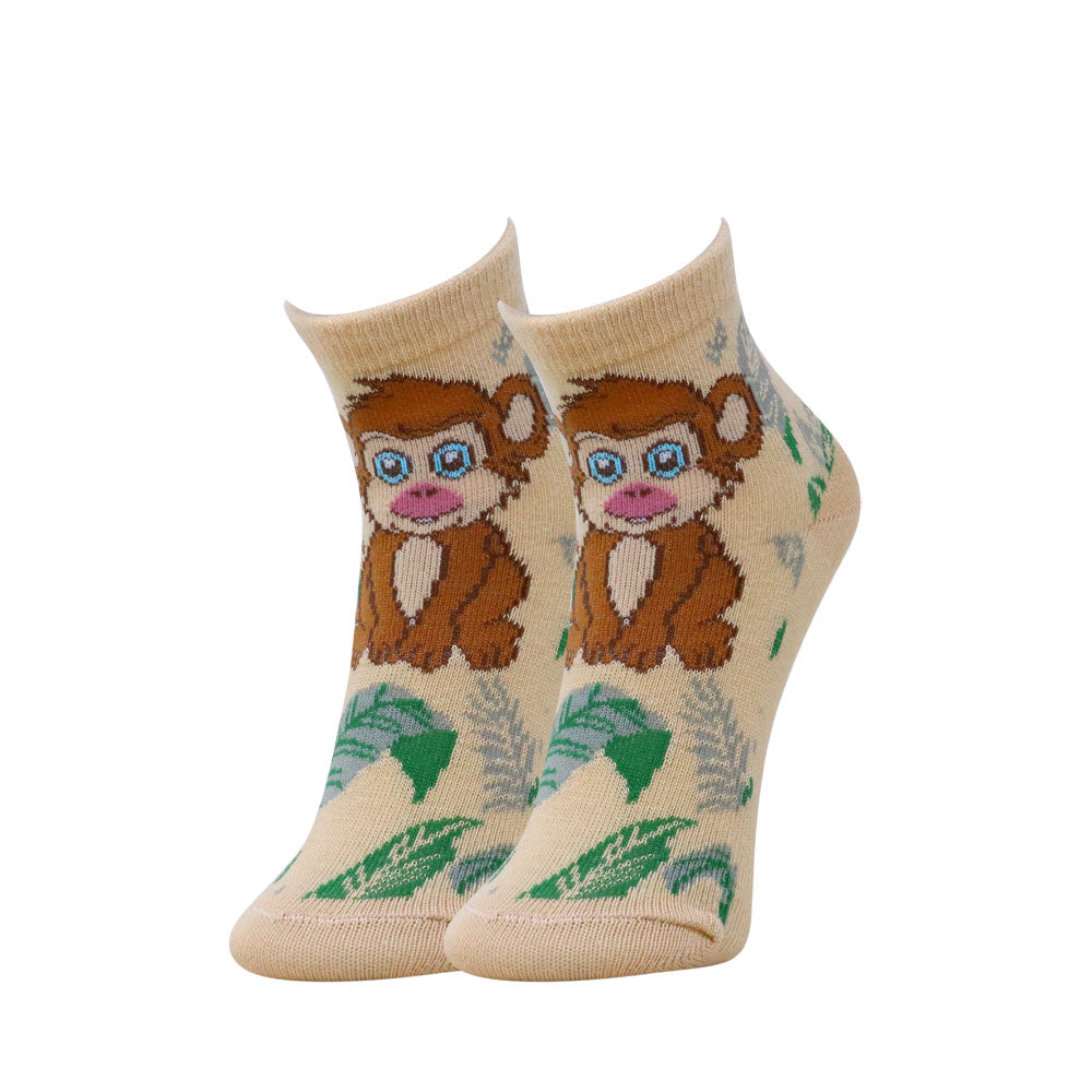 3pk Kids Jungle & Moon Animal Socks