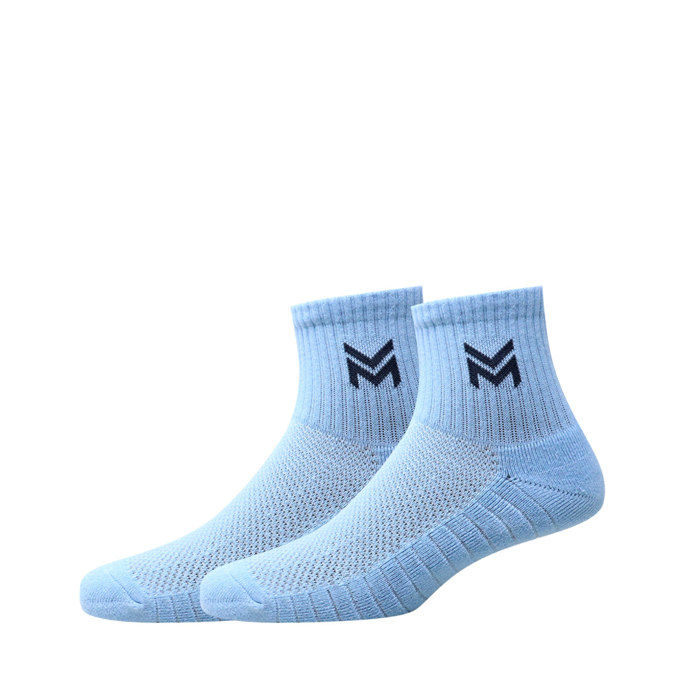 1 Pk Mustang Men’s Sports  Socks – Light Blue Breathable Athletic Socks