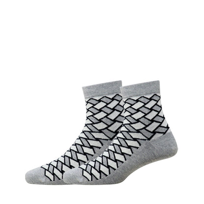 3 Pk Men's Geometric Pattern Crew-Length Socks