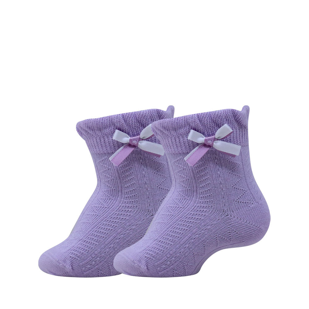 3pk Kids' Fancy Bow Design Socks