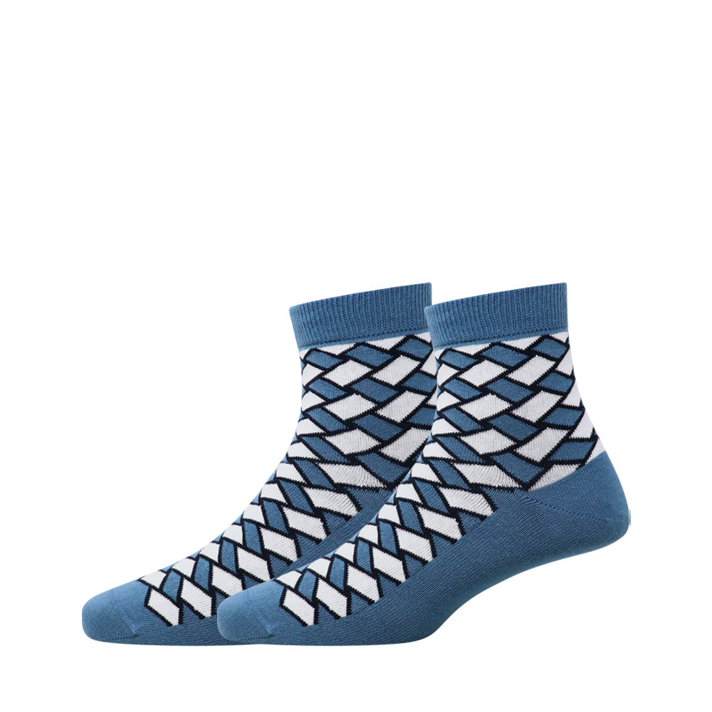 3 Pk Men's Geometric Pattern Crew-Length Socks