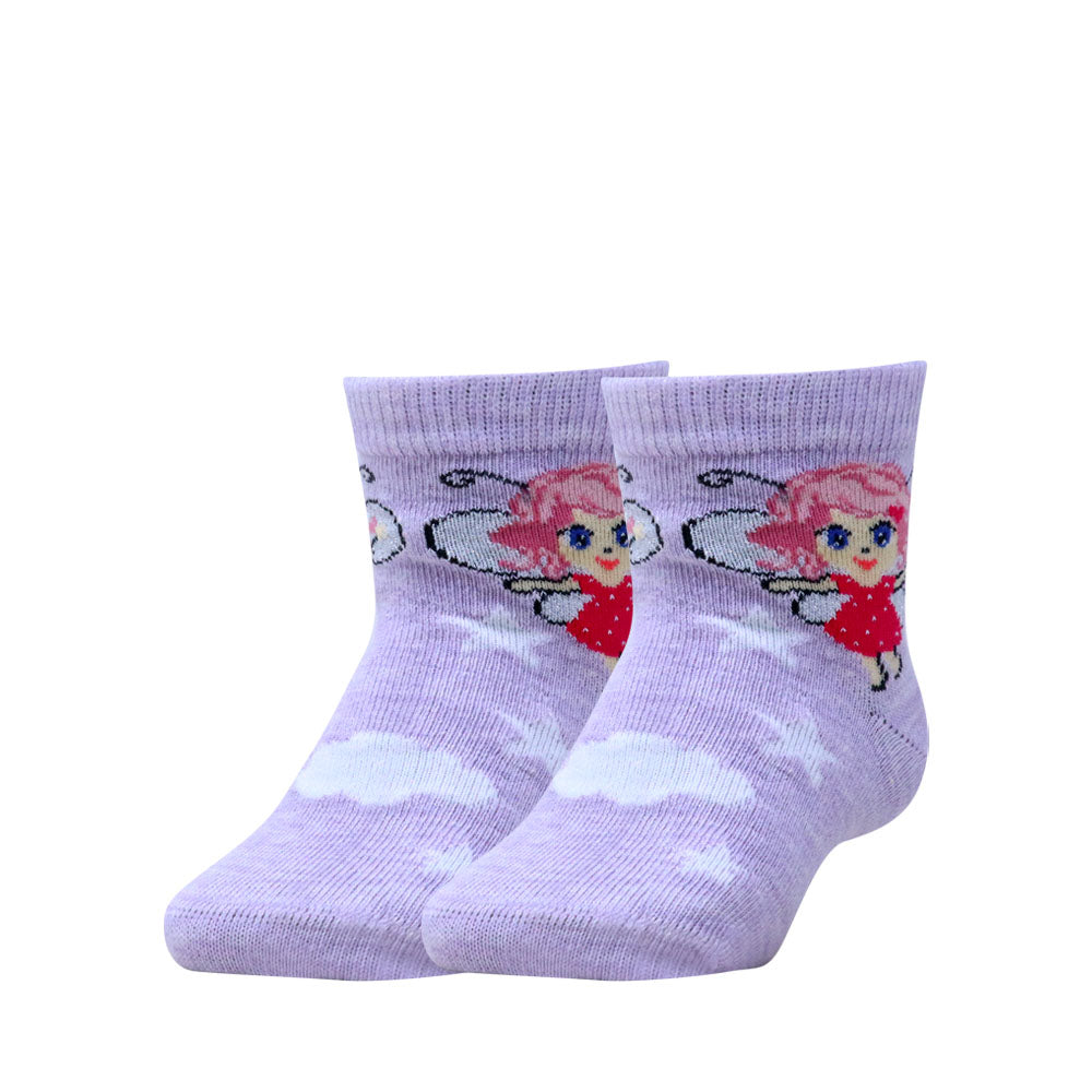 3pk Kids' Cartoon Design Socks