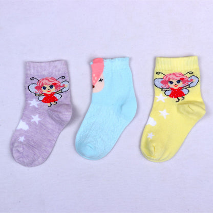 3pk Kids' Cartoon Design Socks