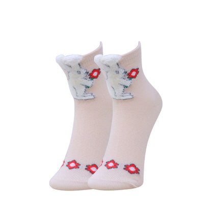 3pk Kids’ Bunny & Polka Dots Design Socks