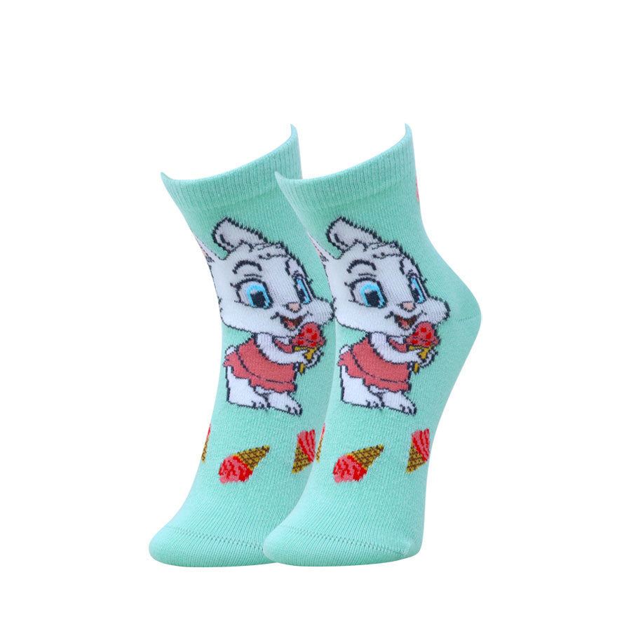 3pk Kids’ Bunny & Polka Dots Design Socks