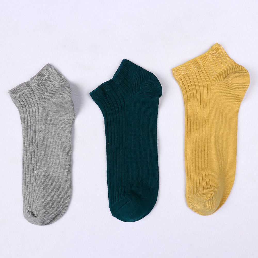 3 Pk Mustang Girls' Premium Cotton Ribbed No Show Socks