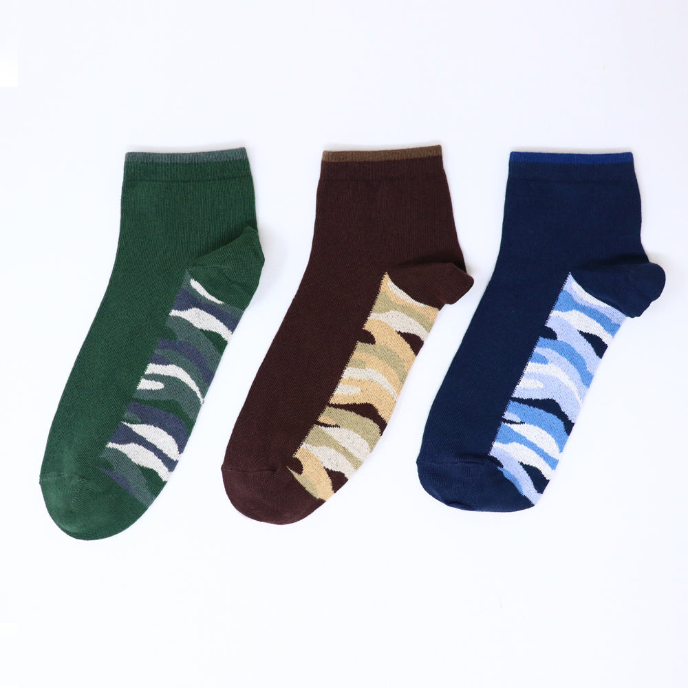 3 Pk Men's Solid Crew-Length Socks With Contrast Sole