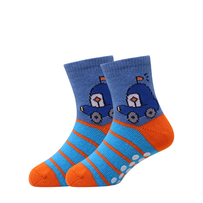 3 Pk  Kids Fun Cartoon Crew Socks – Soft Cotton Antiskid Socks
