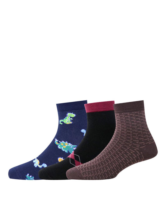 3pk Cotton Rich Design Combo Socks