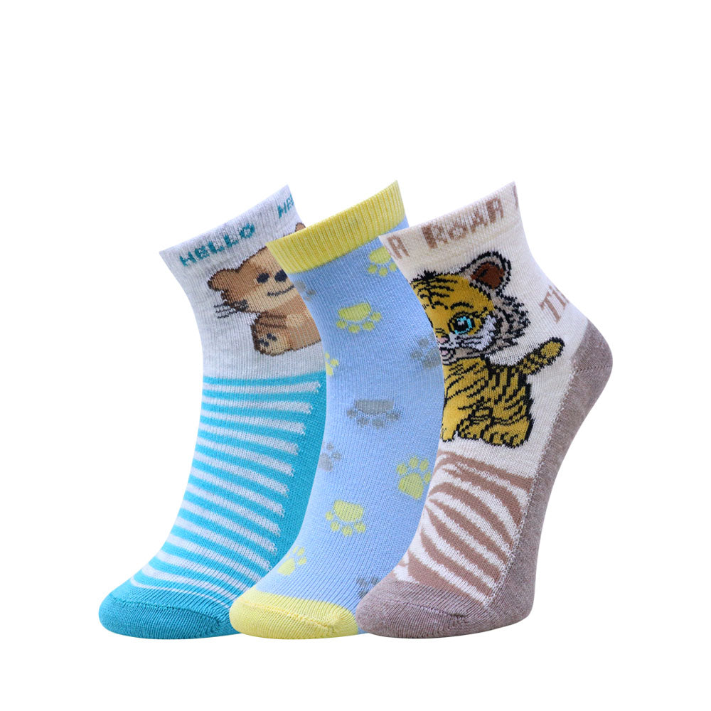 3 Pk Mustang Kids Cute Animal Design Socks