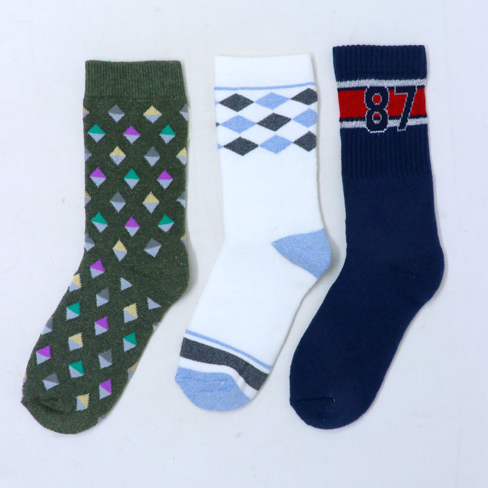 3pk Mix Design Terry Socks