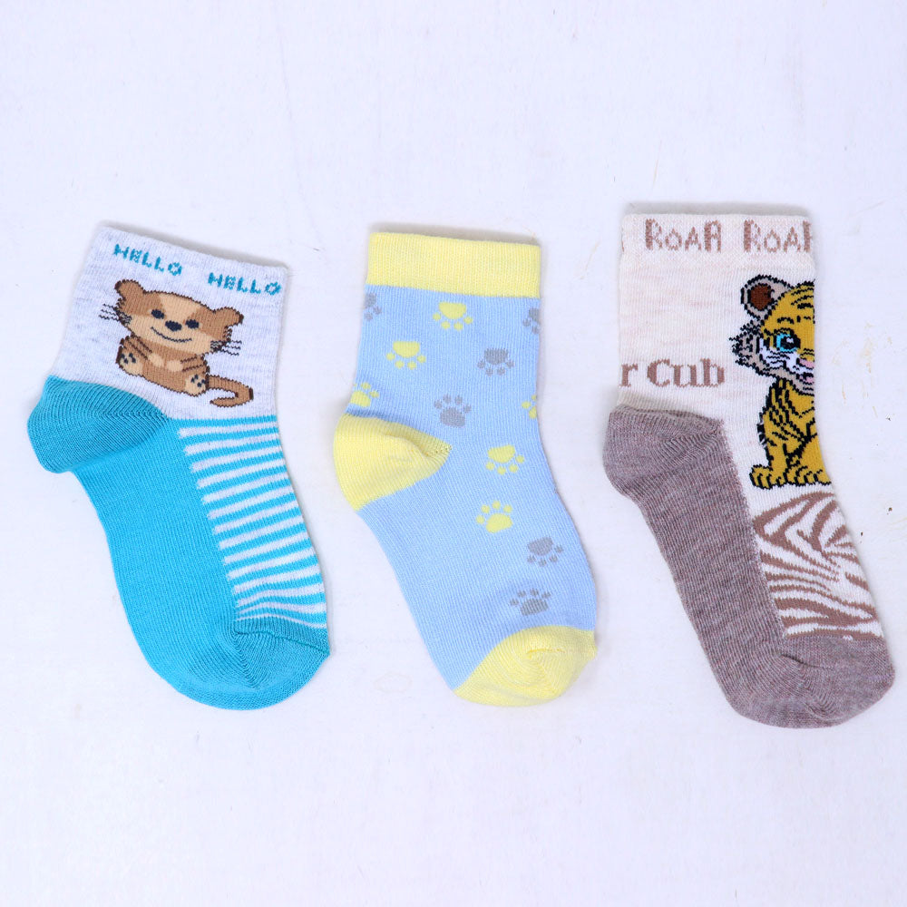 3 Pk Mustang Kids Cute Animal Design Socks