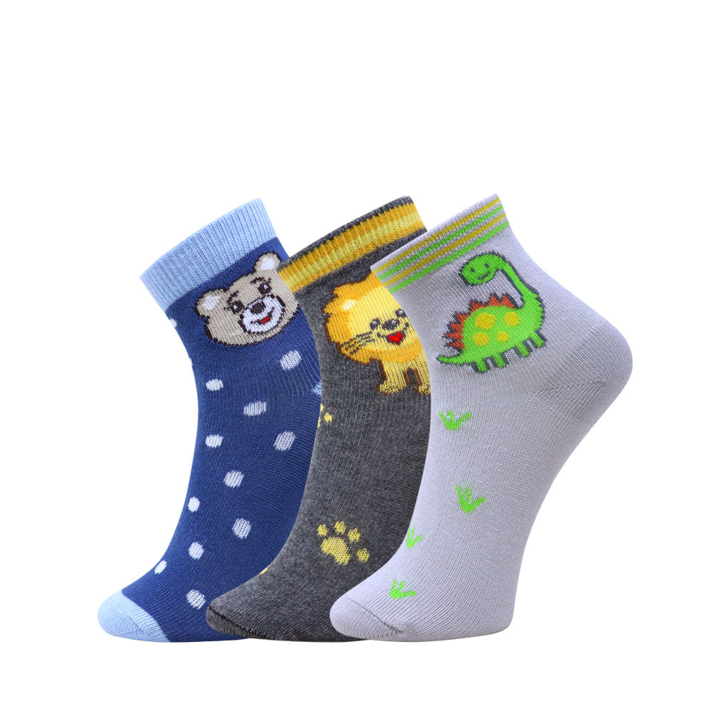 3Pk Mustang Kids Cute Animal Socks