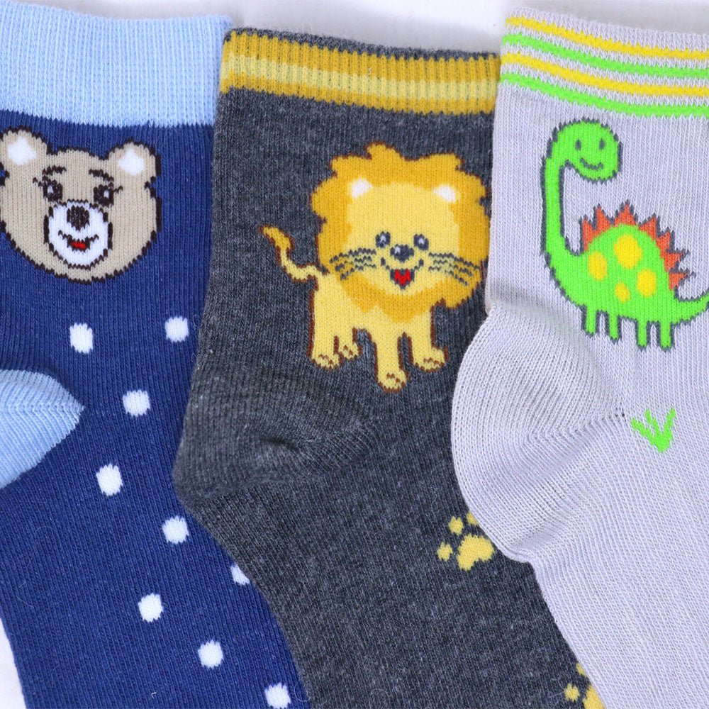 3Pk Mustang Kids Cute Animal Socks