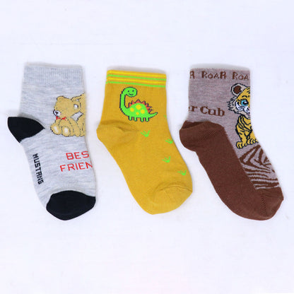 3Pk Mustang Kids’ Teddy Bear, Dinosaur & Cub Socks