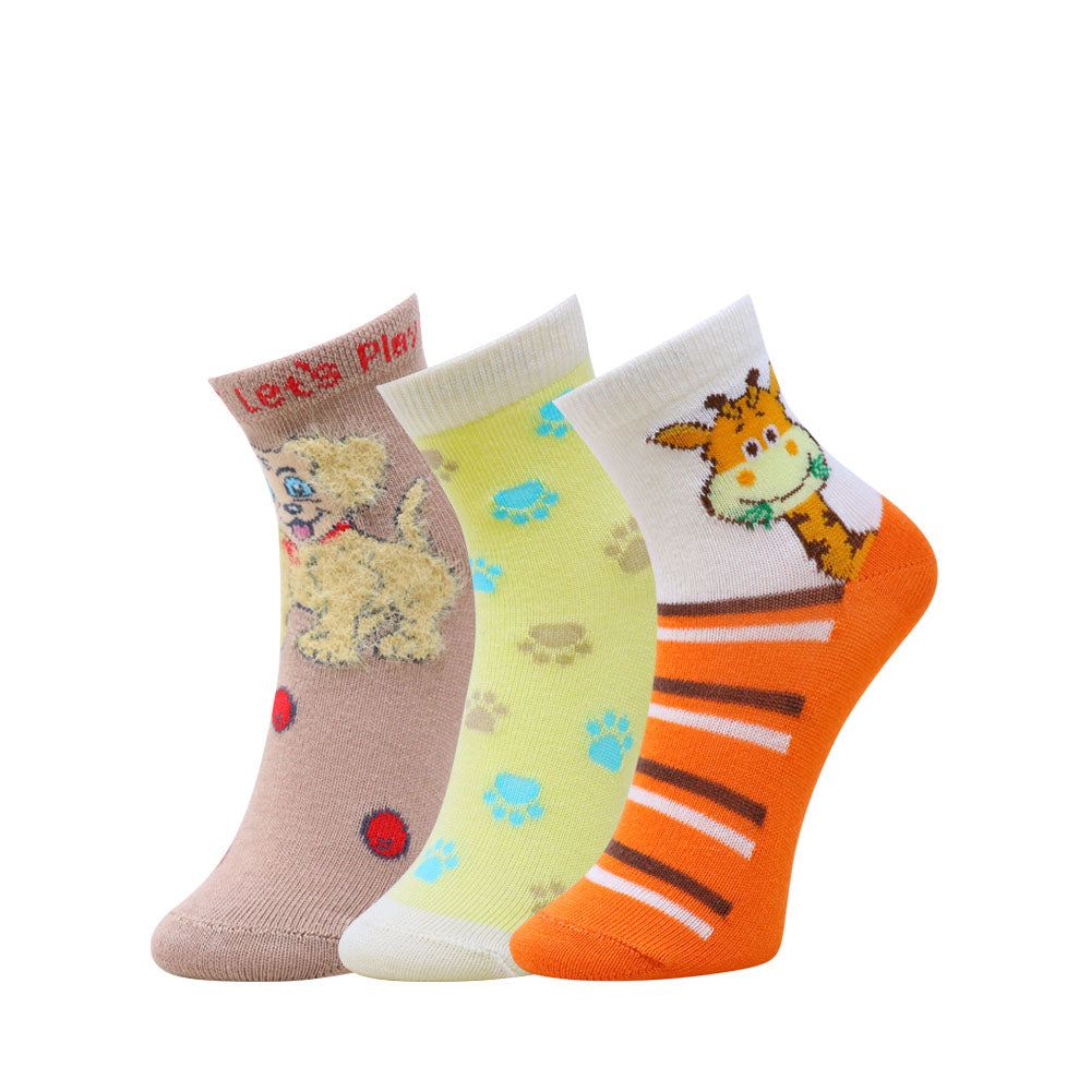 3Pk Mustang Kids Cute Animal Socks