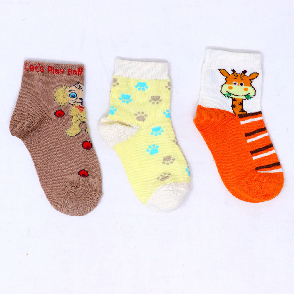 3Pk Mustang Kids Cute Animal Socks