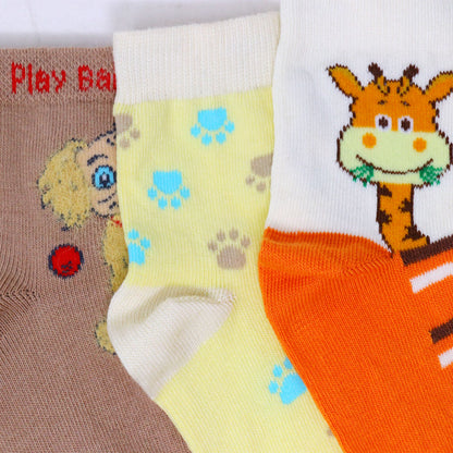 3Pk Mustang Kids Cute Animal Socks