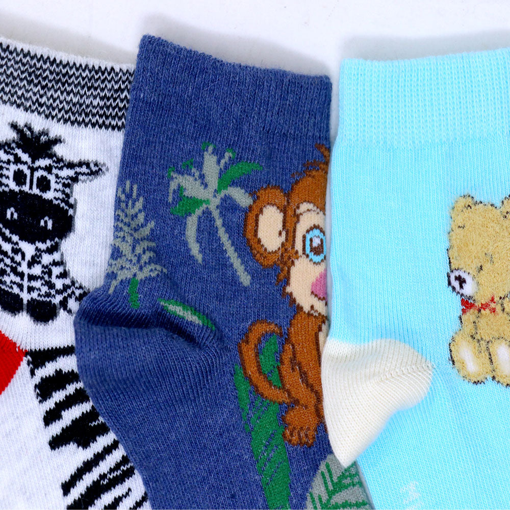 3Pk Mustang Kids Cute Animal Socks