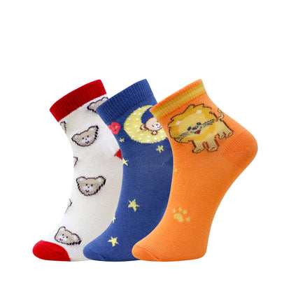 3Pk Mustang Kids Cute Animal Socks